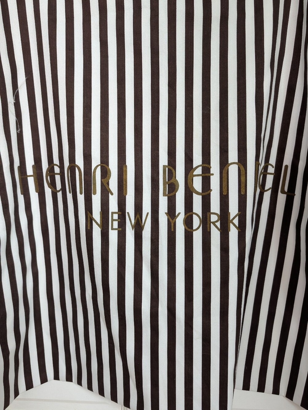 henri bendel Brown and White Striped Logo Large Dust Bag - Picture 2 of 3